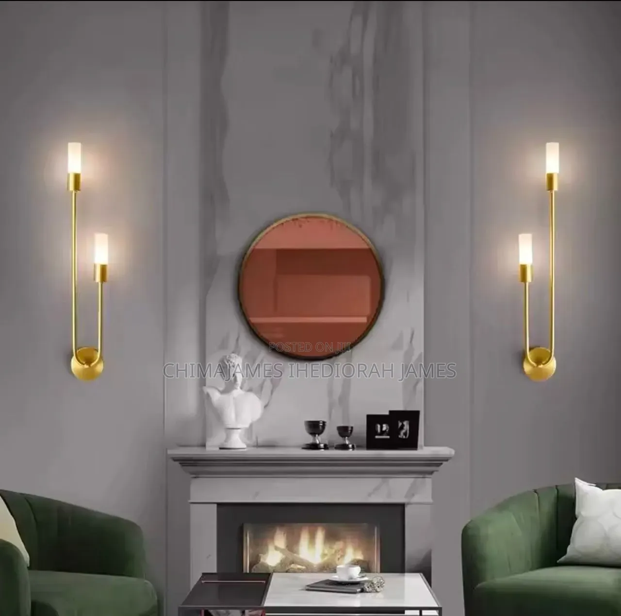 Led Golden Black Light Luxury Wall Lamp Living Room Nordic Modern
