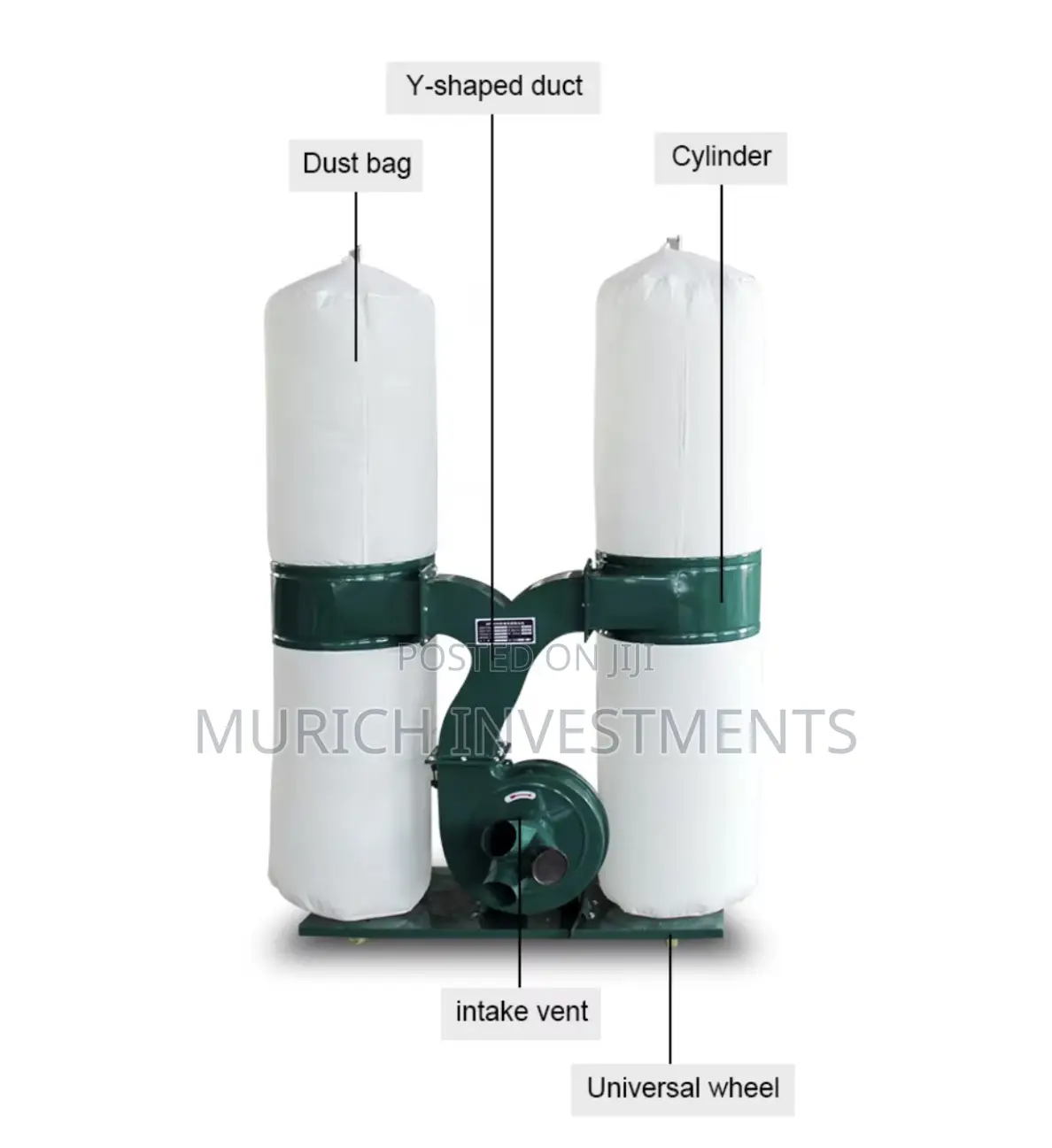 7.5kw Industrial Wood Dust Collector – Double Barrel Dust Extraction