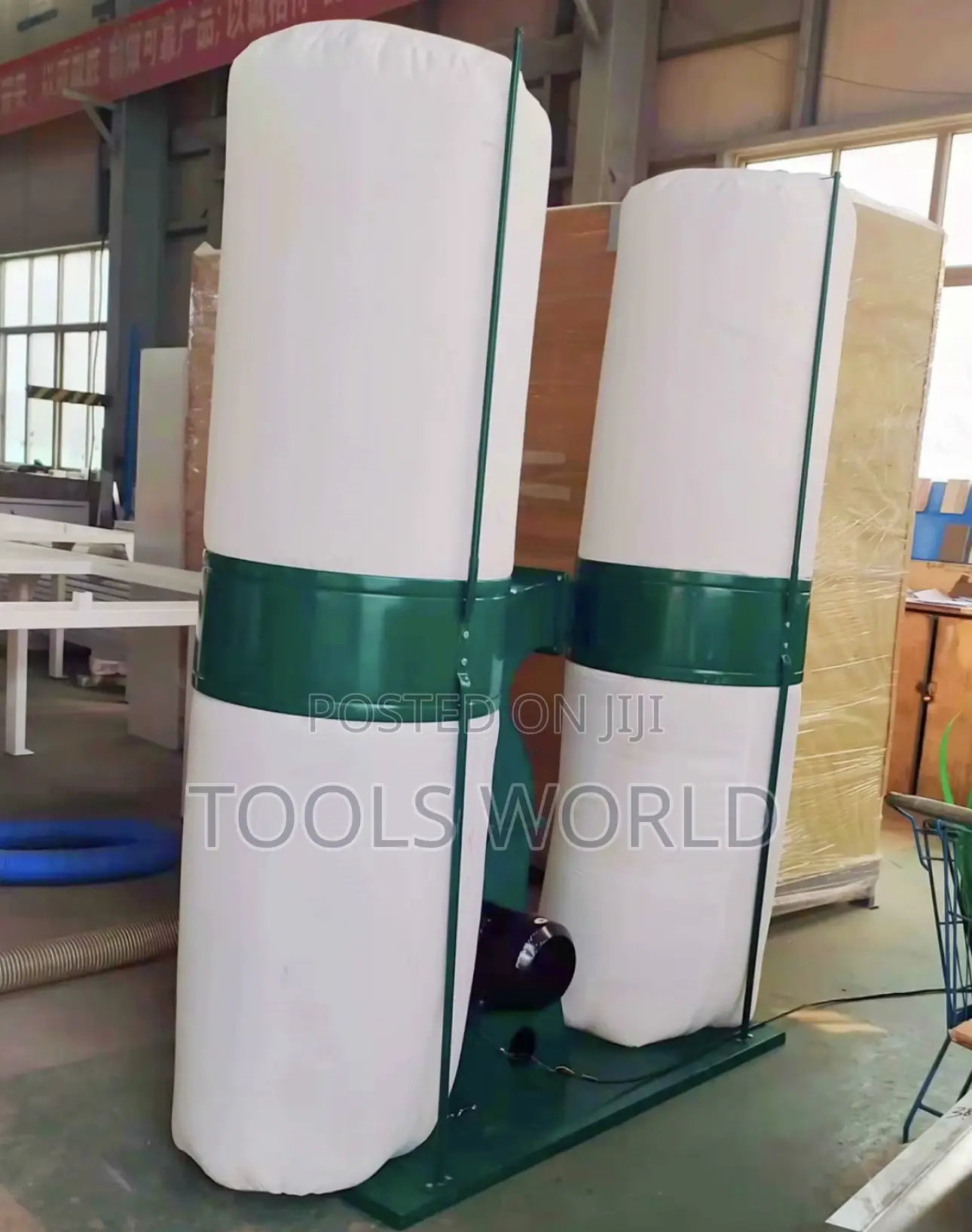 7.5kw Industrial Double Barrel Wood Dust Collector for Workshops