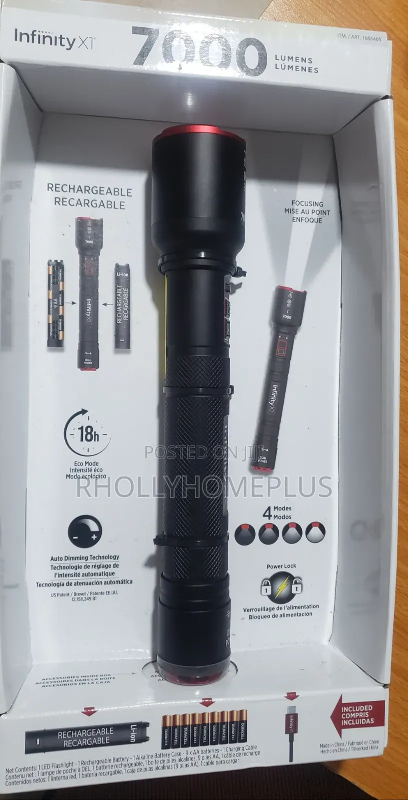 Infinity X1 7000 Lumen Rechargeable Led Flashlight/Torch.