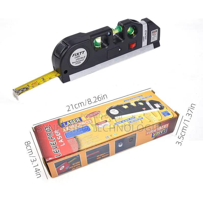 Fixit Laser Level Pro 3 + Tape Measure Laser Line + Tripod Stand