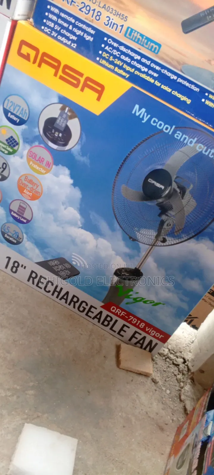 Original Gasa Rechargeable Fan 18 Inches