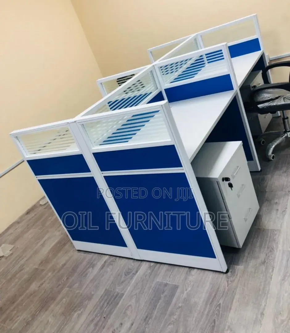 Premium 4-Seater Office Workstation Desk With Pedestal Cabinets