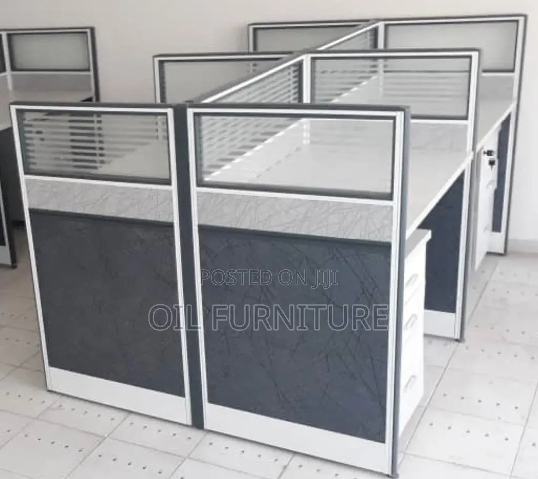 Premium 4-Seater Office Workstation Desk With Pedestal Cabinets