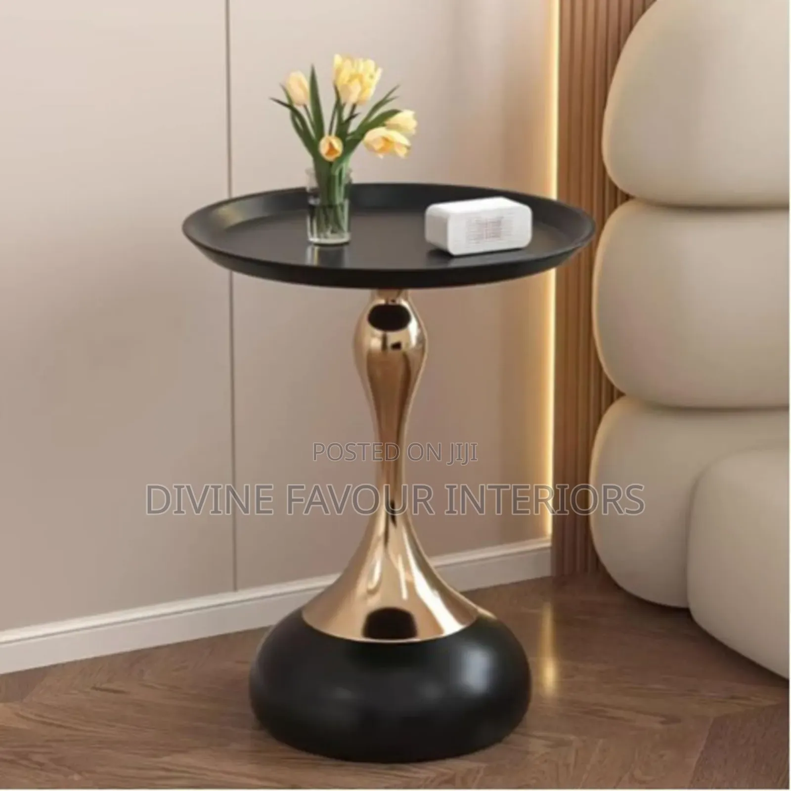 Small Waist Corner Coffee Table - Black