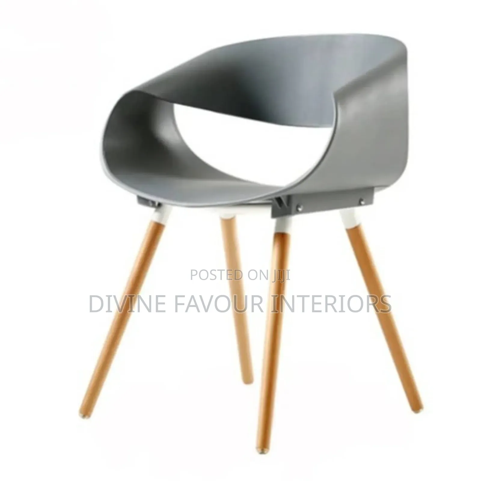 Nordic Dinning Strong Plastic Chair - Grey