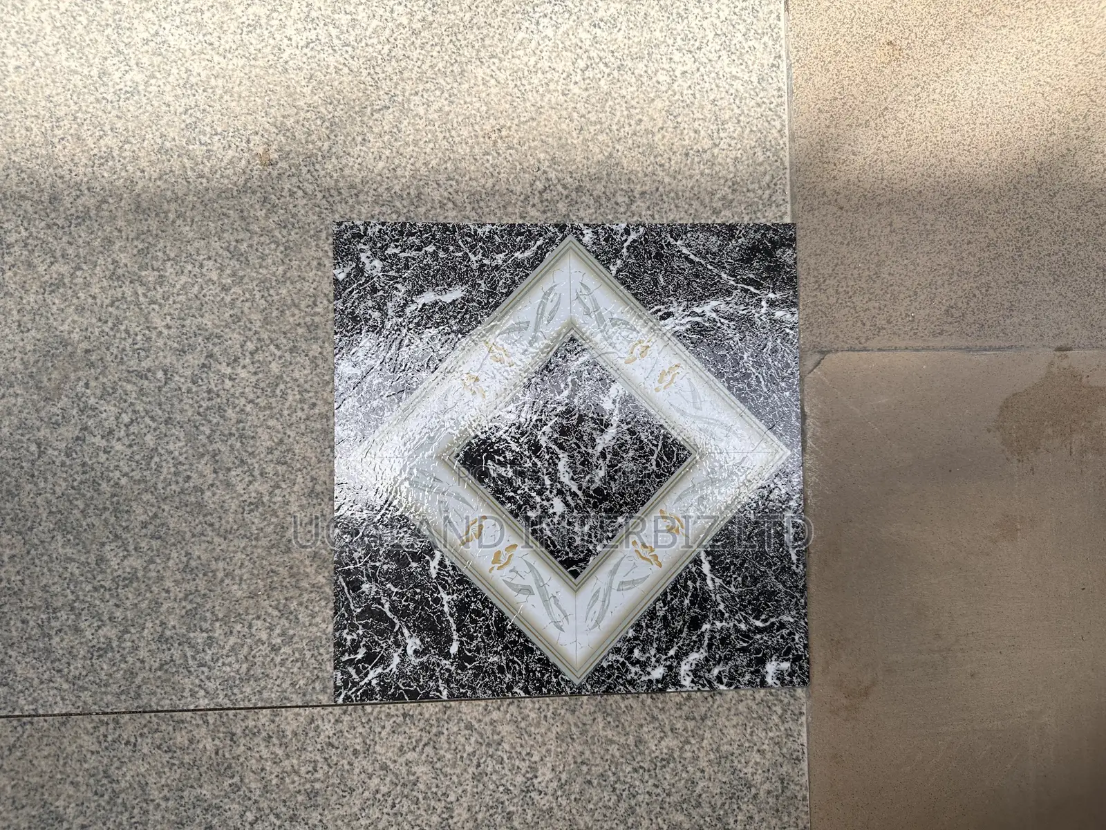 Geometric Black Diamond Floor Tile