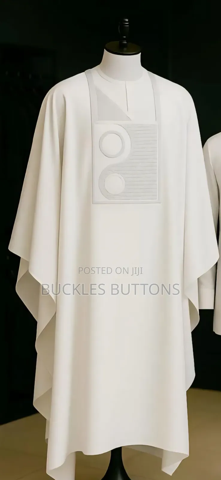 White Agbada Monogram Design