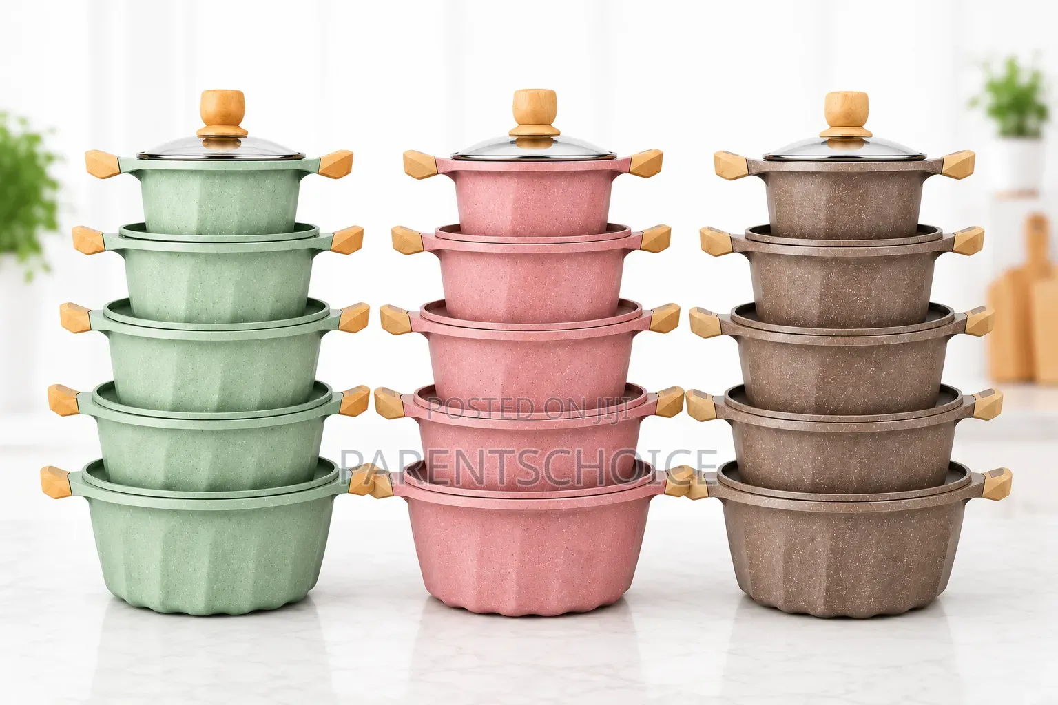 Mgg 12pcs Die-cast Aluminum Cookware Set-5pcs Pot + Lids + 2pcs Spoon
