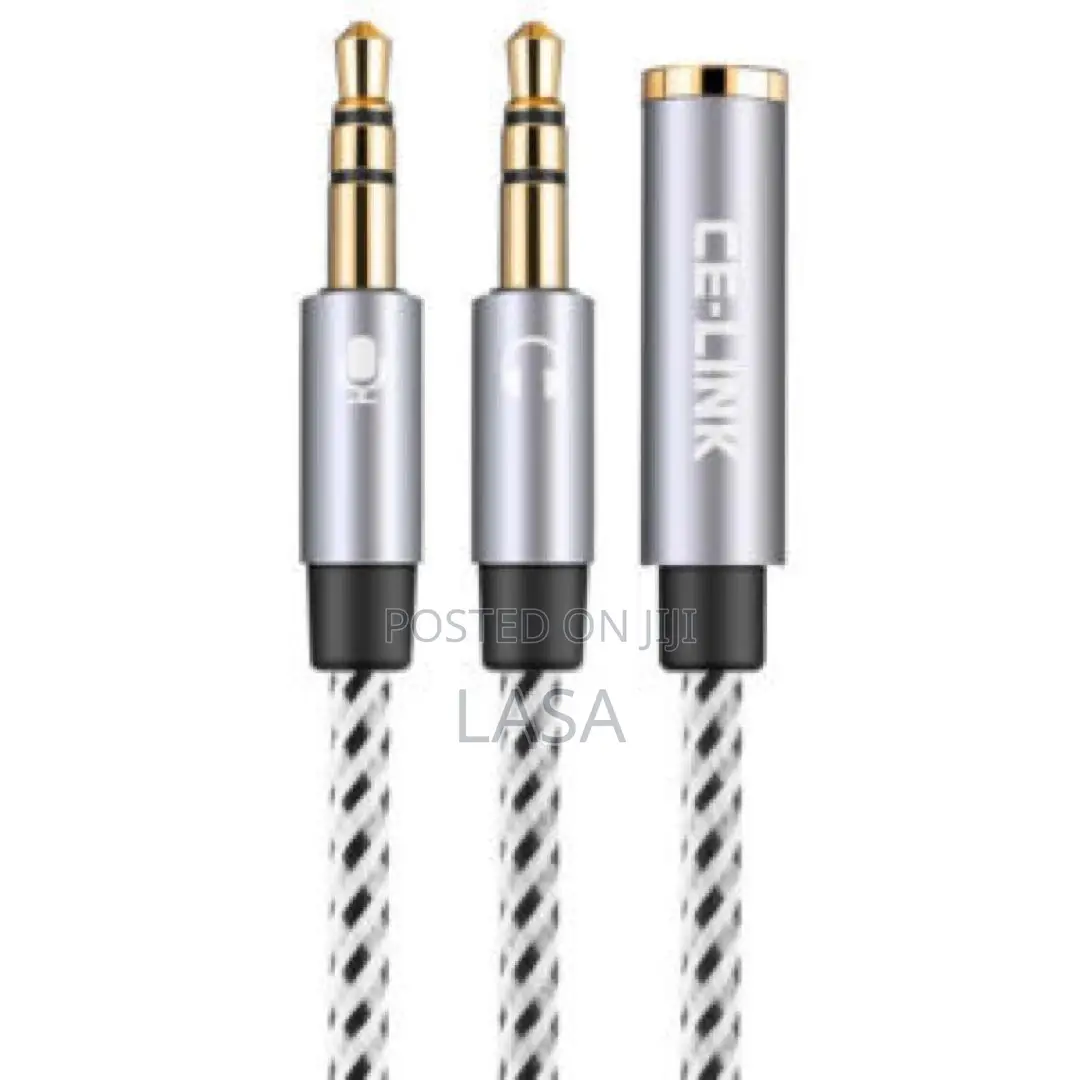 3.5mm 2-Male to 1-Female Audio Splitter Cable 20cm