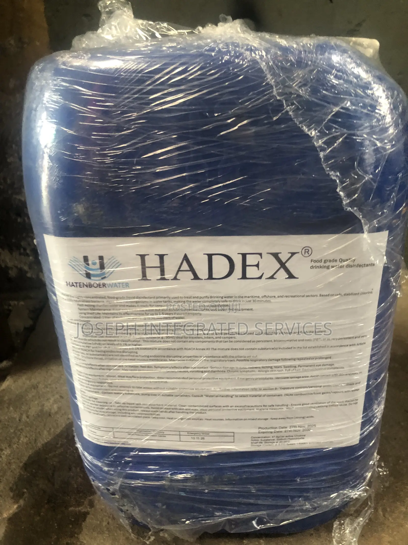 Hadex Food-Grade Drinking Water Disinfectant