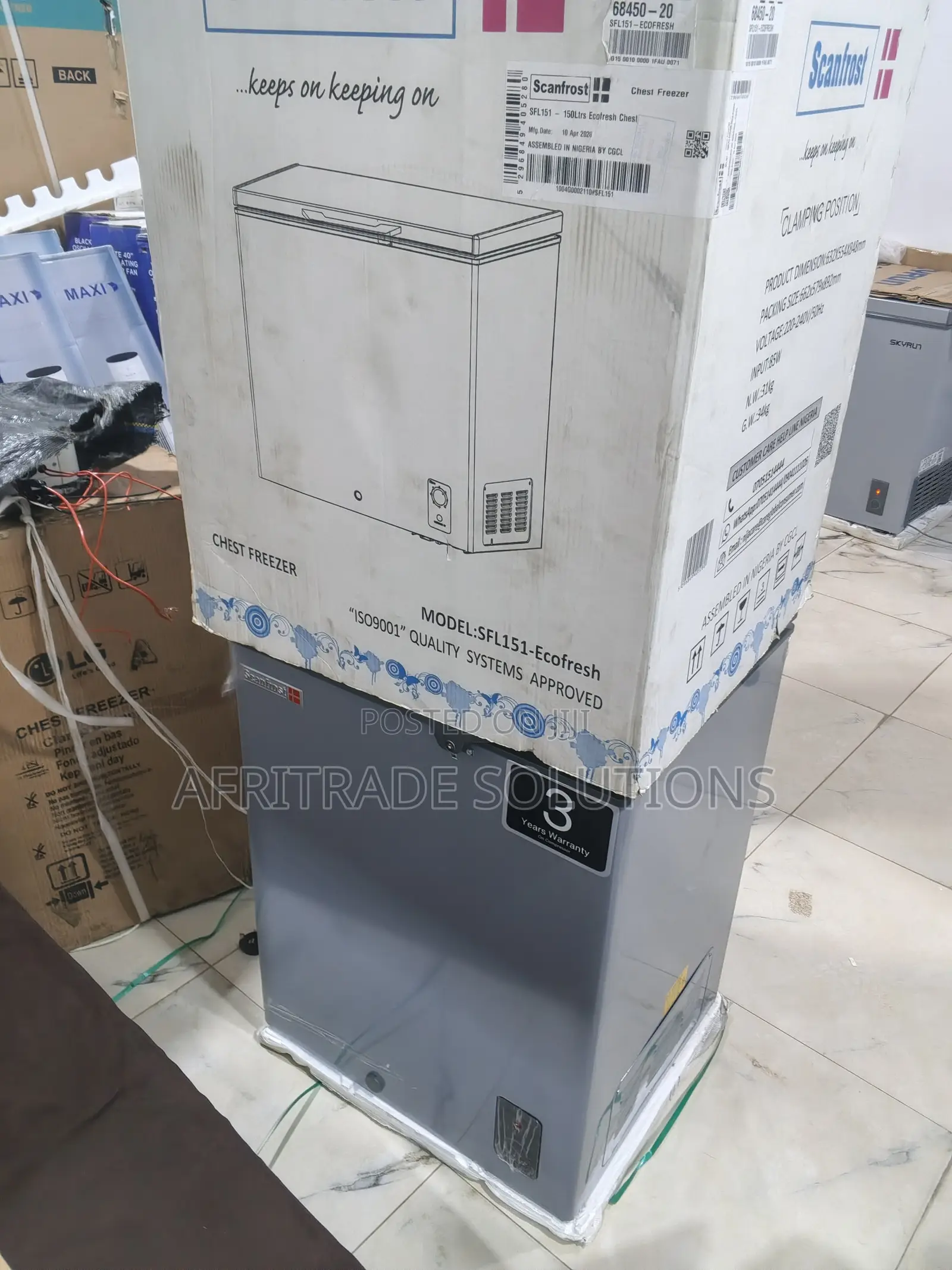 Scanfrost Apscfzfg44 134l Deep Freezer Silver Finish