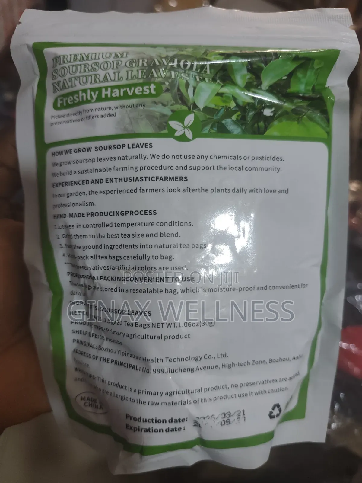 Premium Soursop (Graviola) Leaf Tea for Immunity, Digestion, and Detox