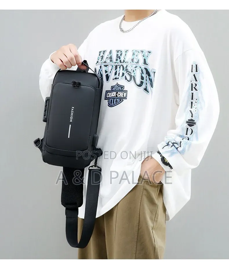 Unisex Locomotive Password Anti Theft Chest and Shoulder Messenger Bag