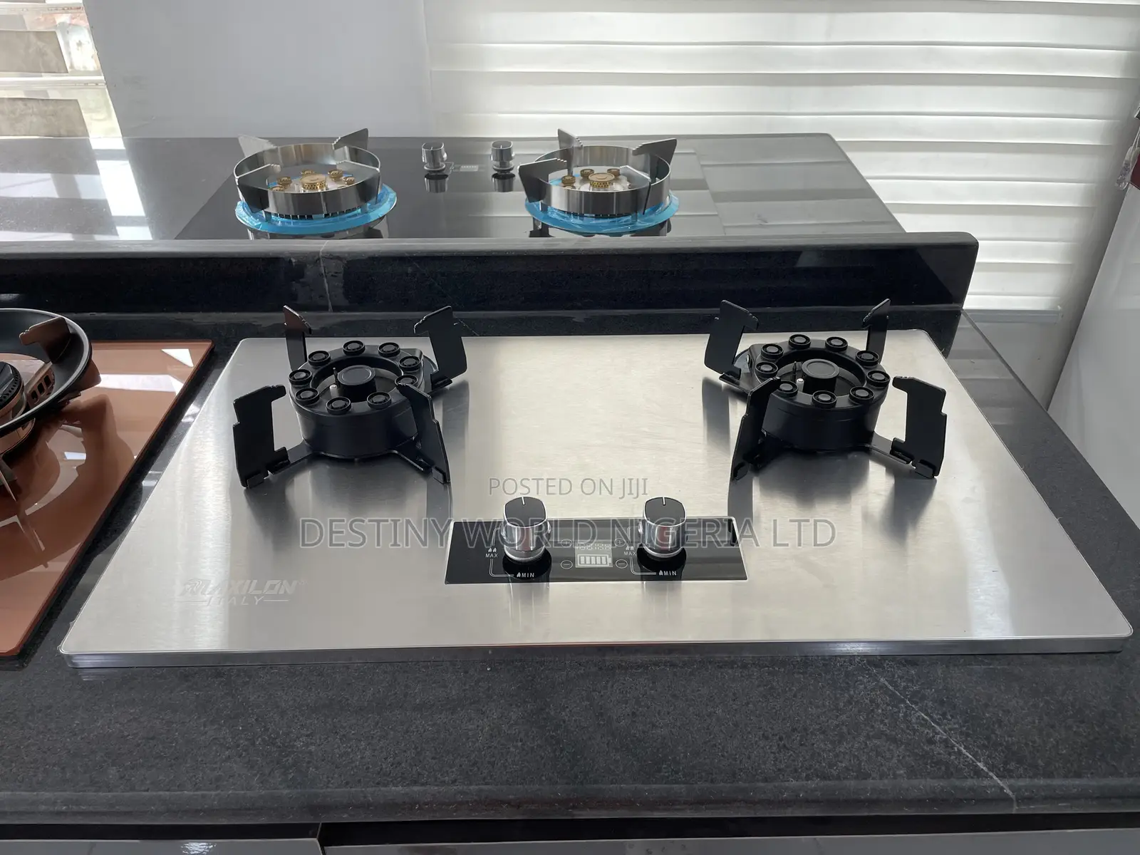 Stainless Steel,2-Burner Gas Hob
