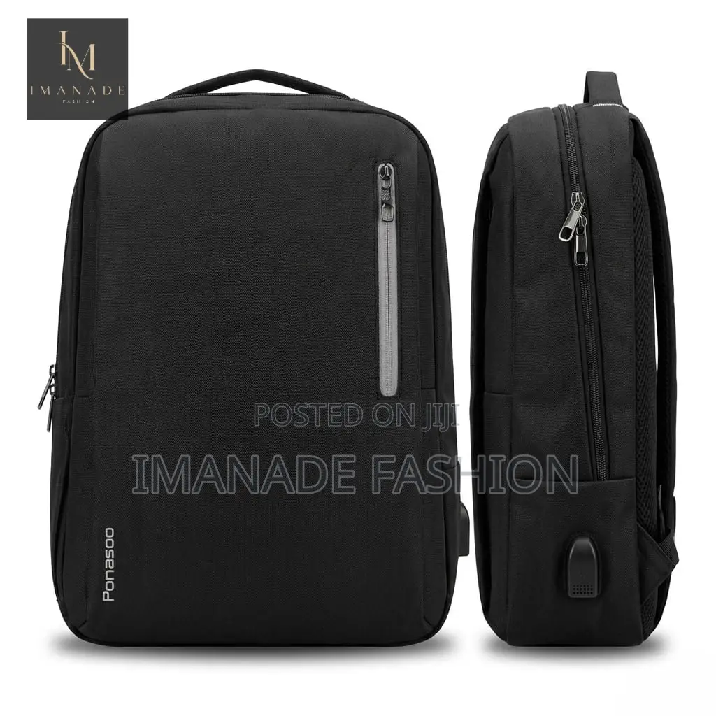 Ponasoo Slim Laptop Backpack – Black