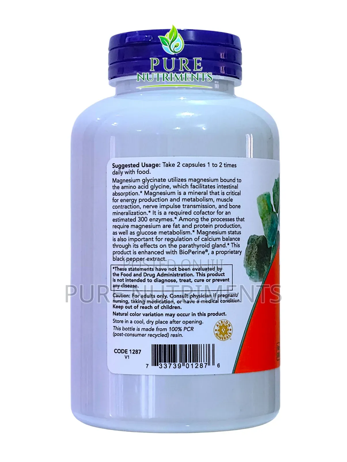 Now Magnesium Glycinate 200mg With Bioperine 180 Caps_ Sleep and Relax