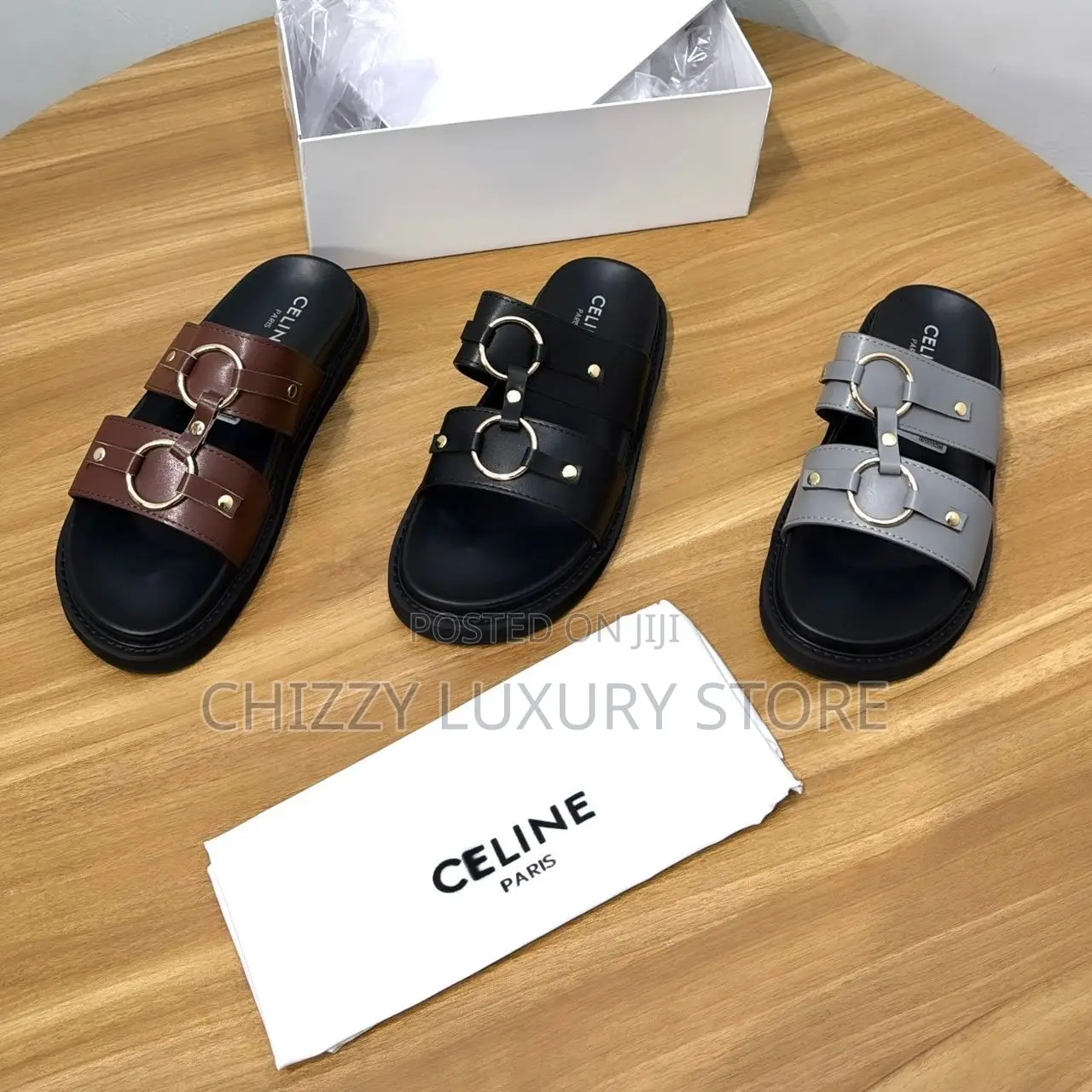 Celine Quality Luxury Men Genuine Leather Pams
