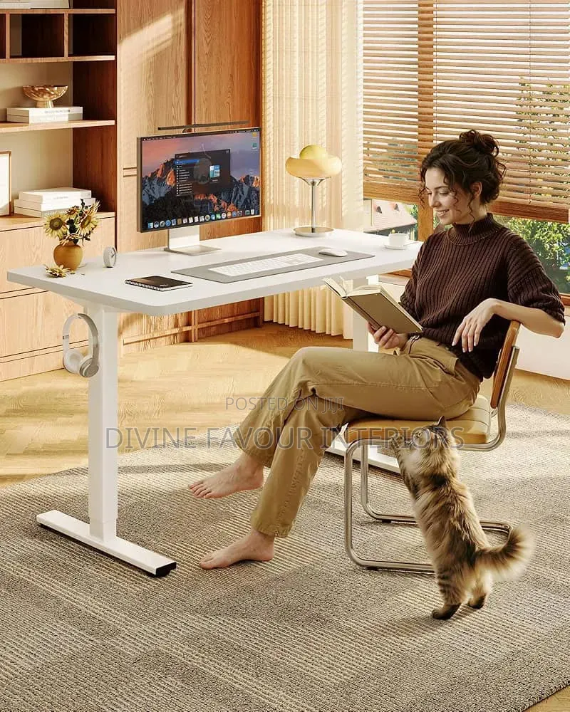 Electric Adjustable Desk - White