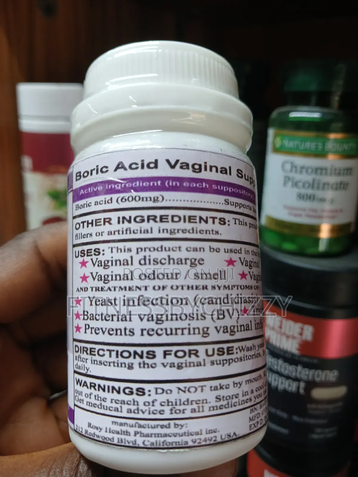 Boric Clear Acid 600mg X 20 Suppositories