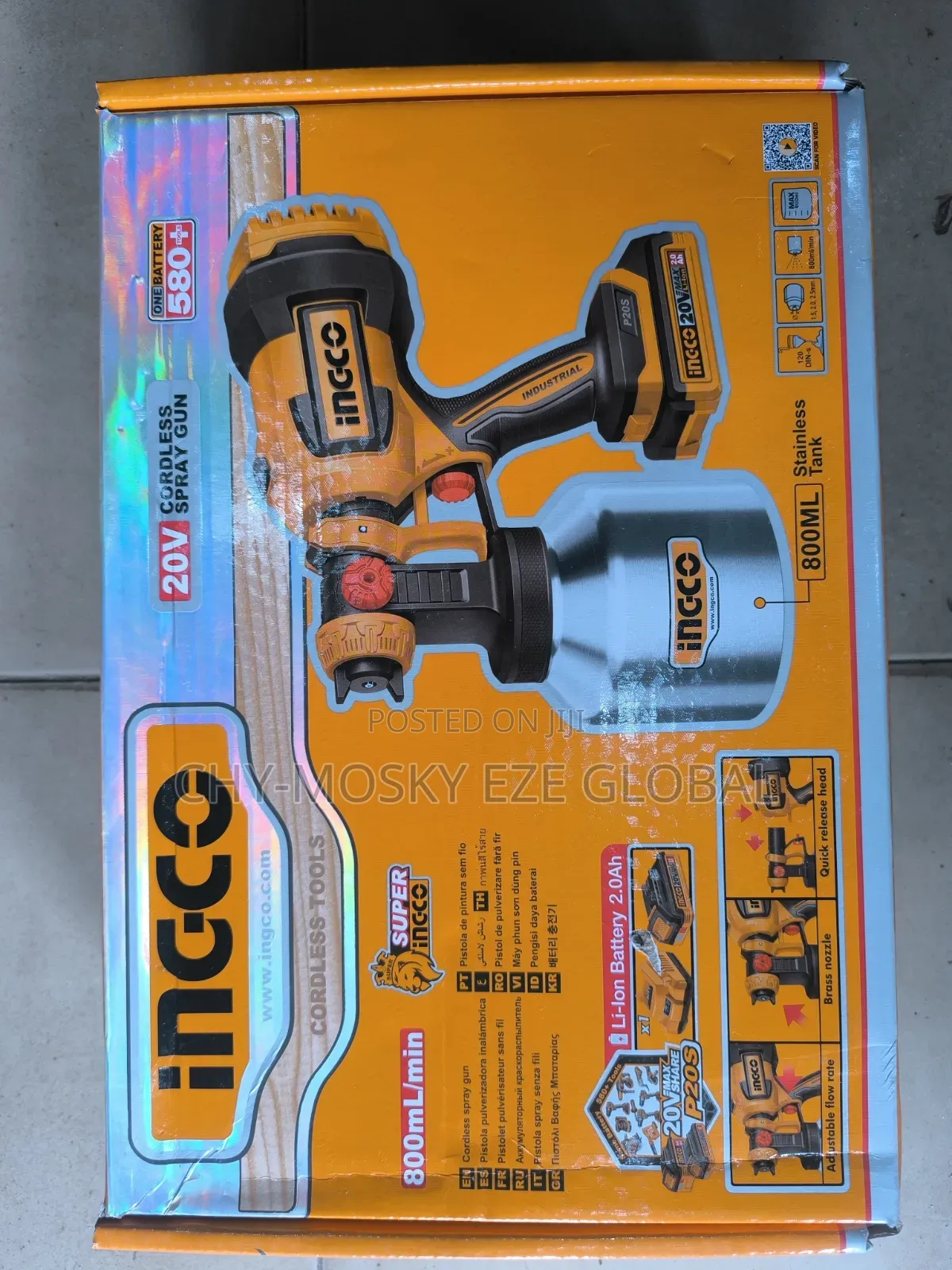 Cordless Spray Gun (Stainless Tank)