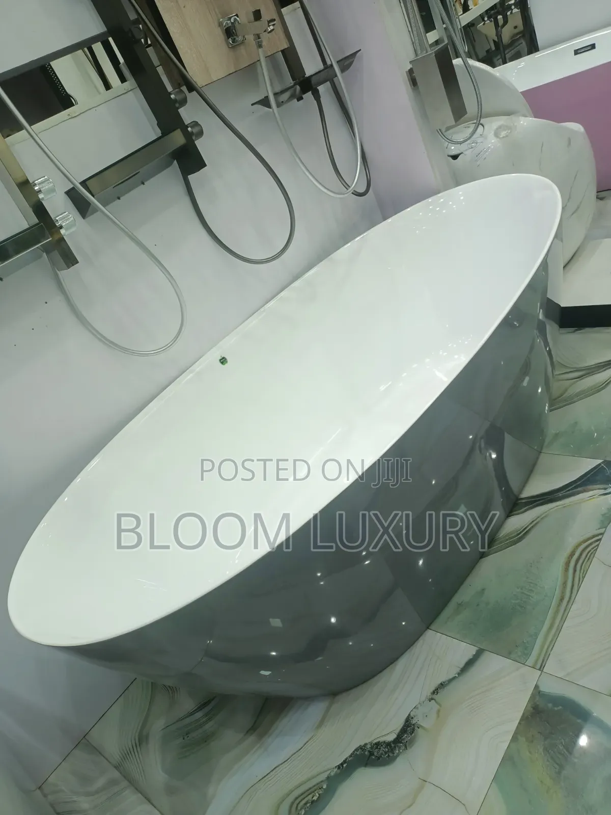 Quality Freestand Acrylic Grey+White Bathtub