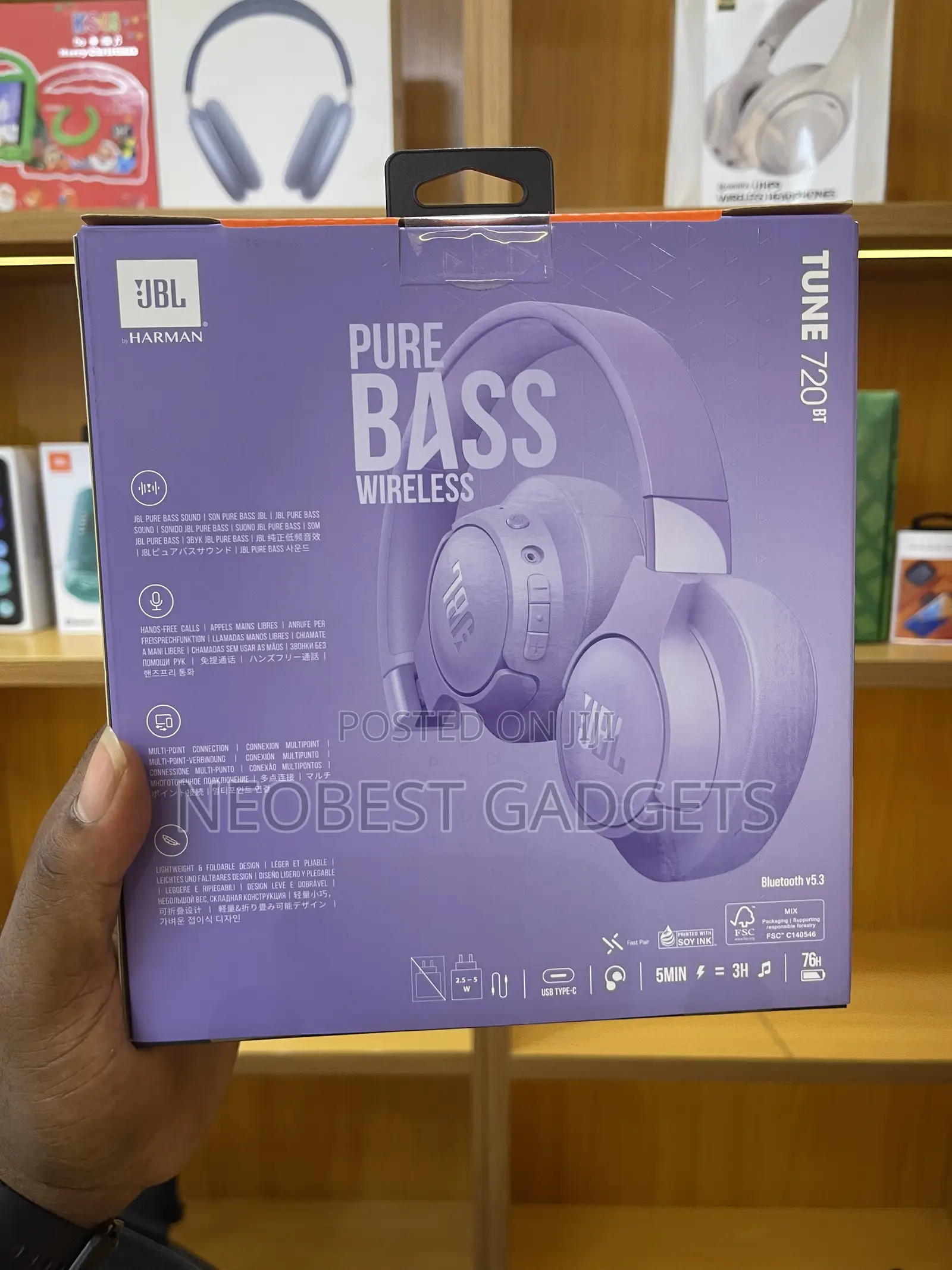 Purple JBL Tune 720 Headphones