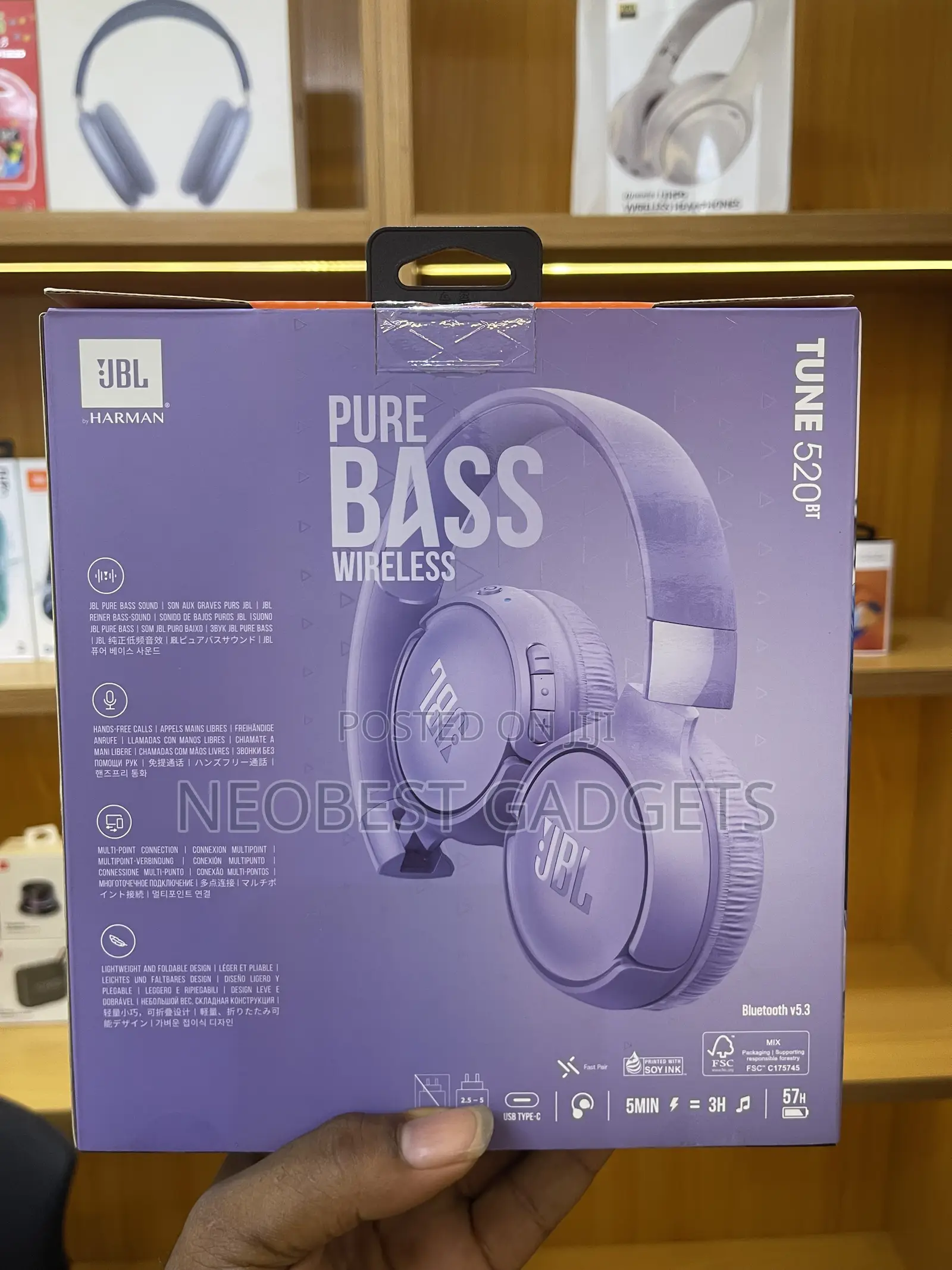 Purple JBL Tune 520 Bt
