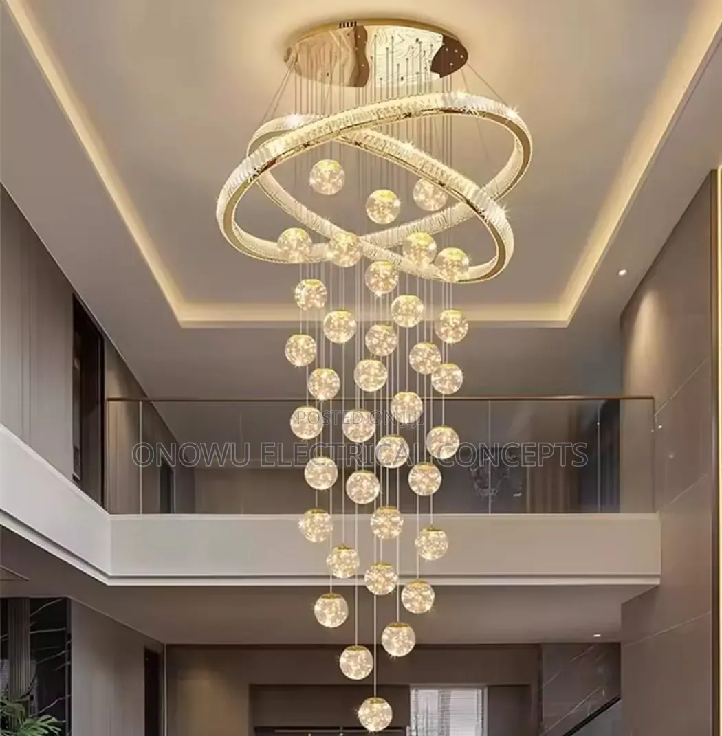 Luxury Double Head Led Chandelier - Gold Black Pendant Lamp for Home