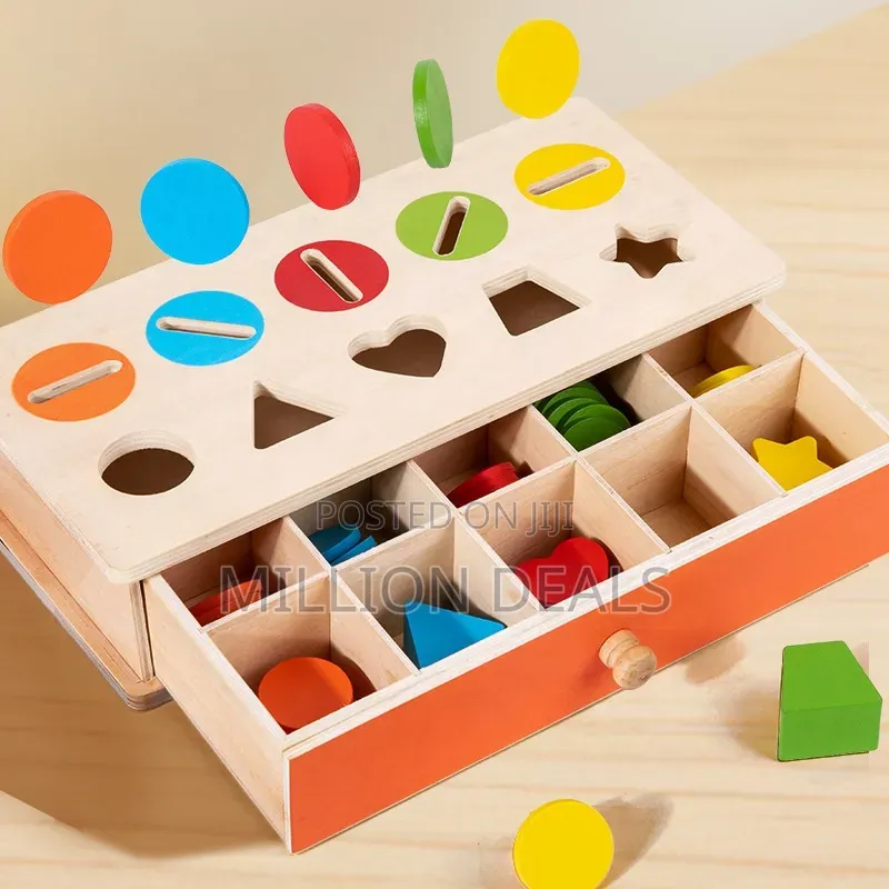 Montessori 10-Hole Wood Coin Box Educational Toy Ages 3+