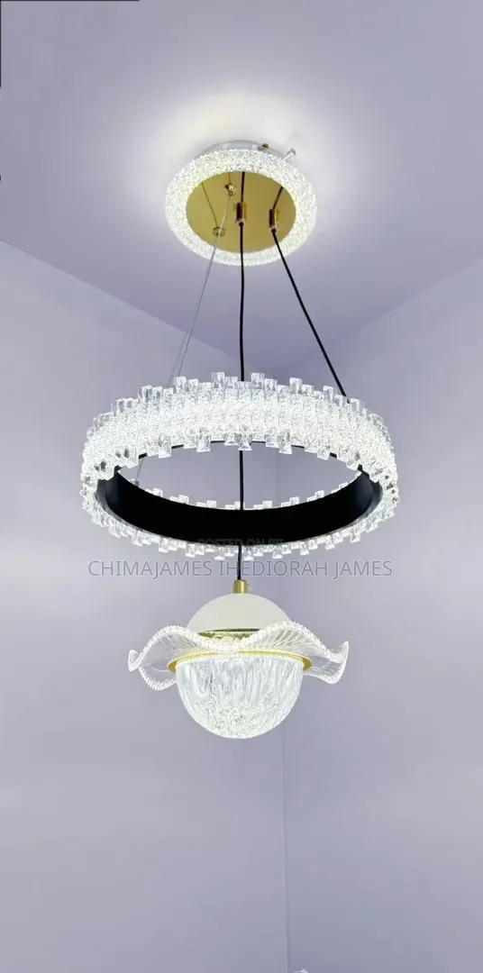 Luxury Led Aisle Light Acrylic Black White Gold Pendant Lamp