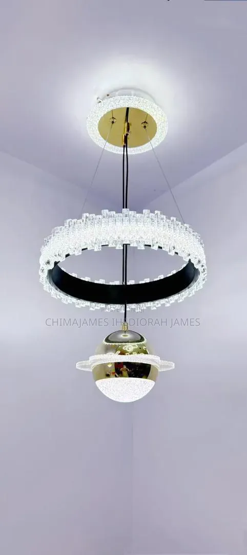 Luxury Led Aisle Light Acrylic Black White Gold Pendant Lamp