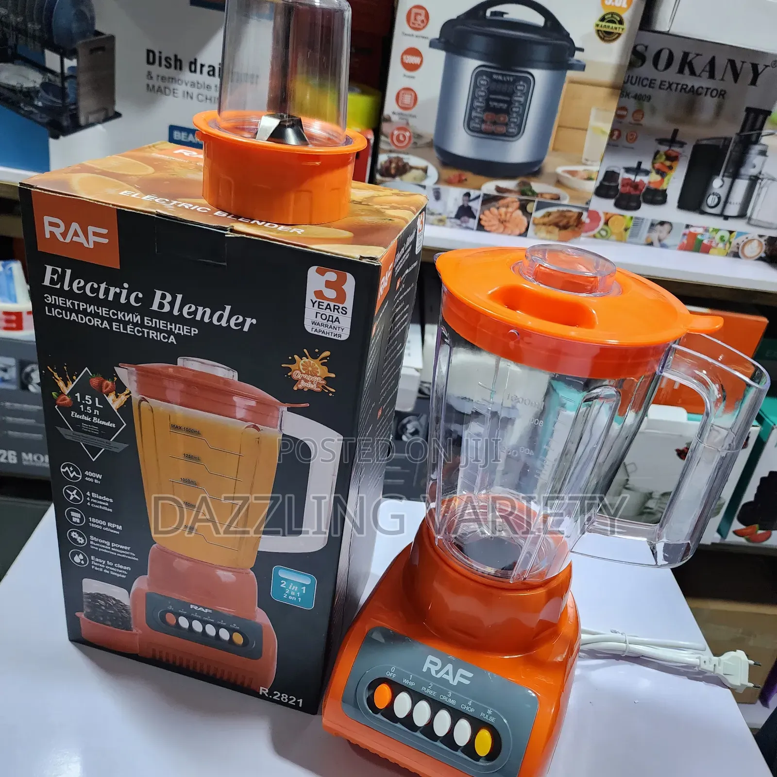 2-in-1 Raf 1.5liters Durable Electric Blender