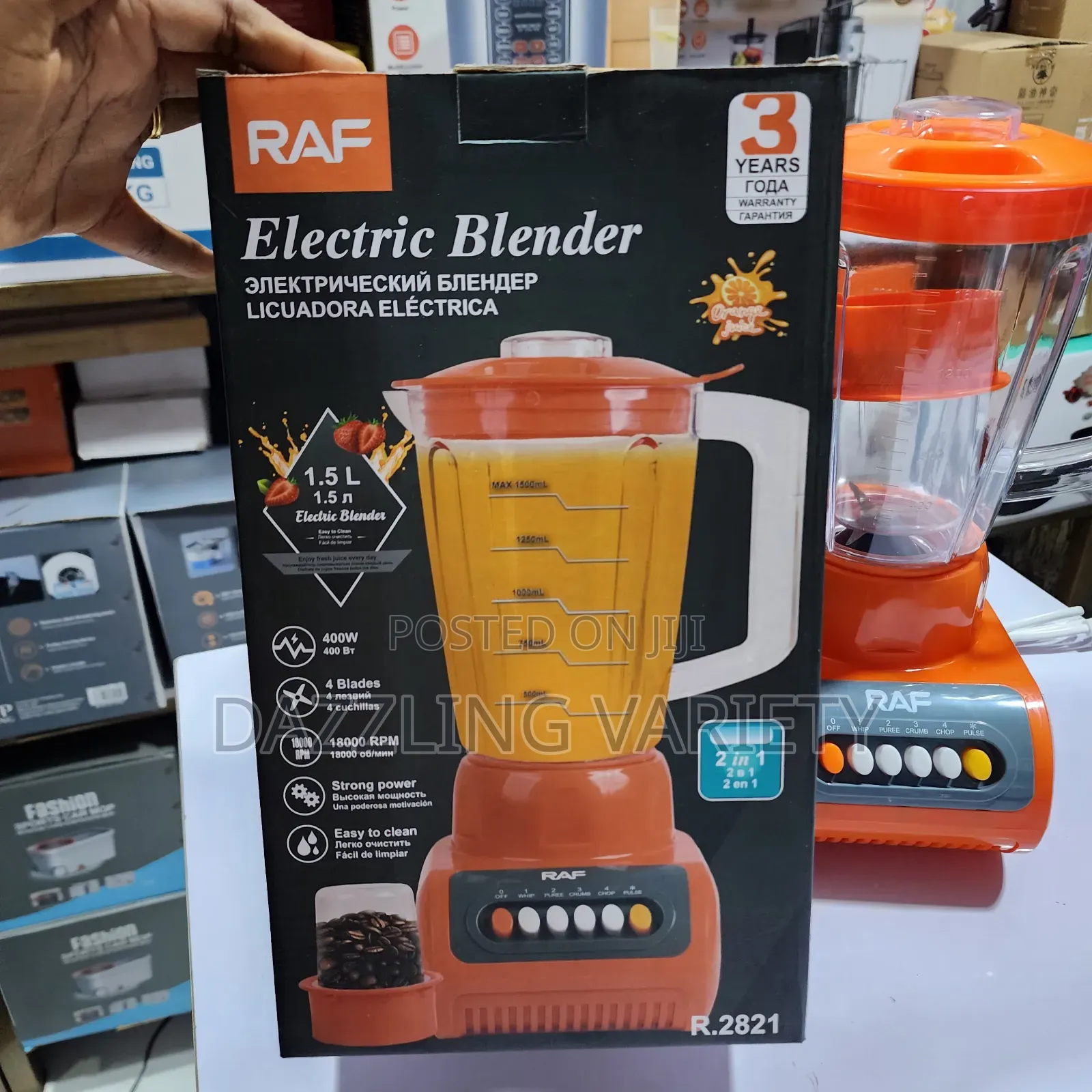 2-in-1 Raf 1.5liters Durable Electric Blender