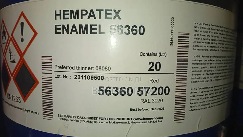 Hempatex Enamel 56360 High Gloss Quick Dry Marine Paint 20l