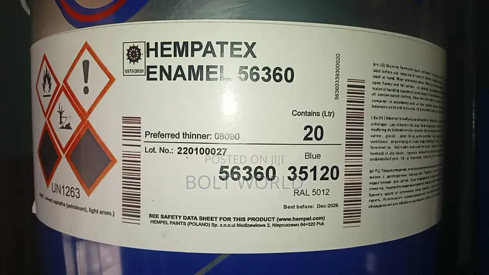 Hempatex Enamel 56360 High Gloss Quick Dry Marine Paint 20l