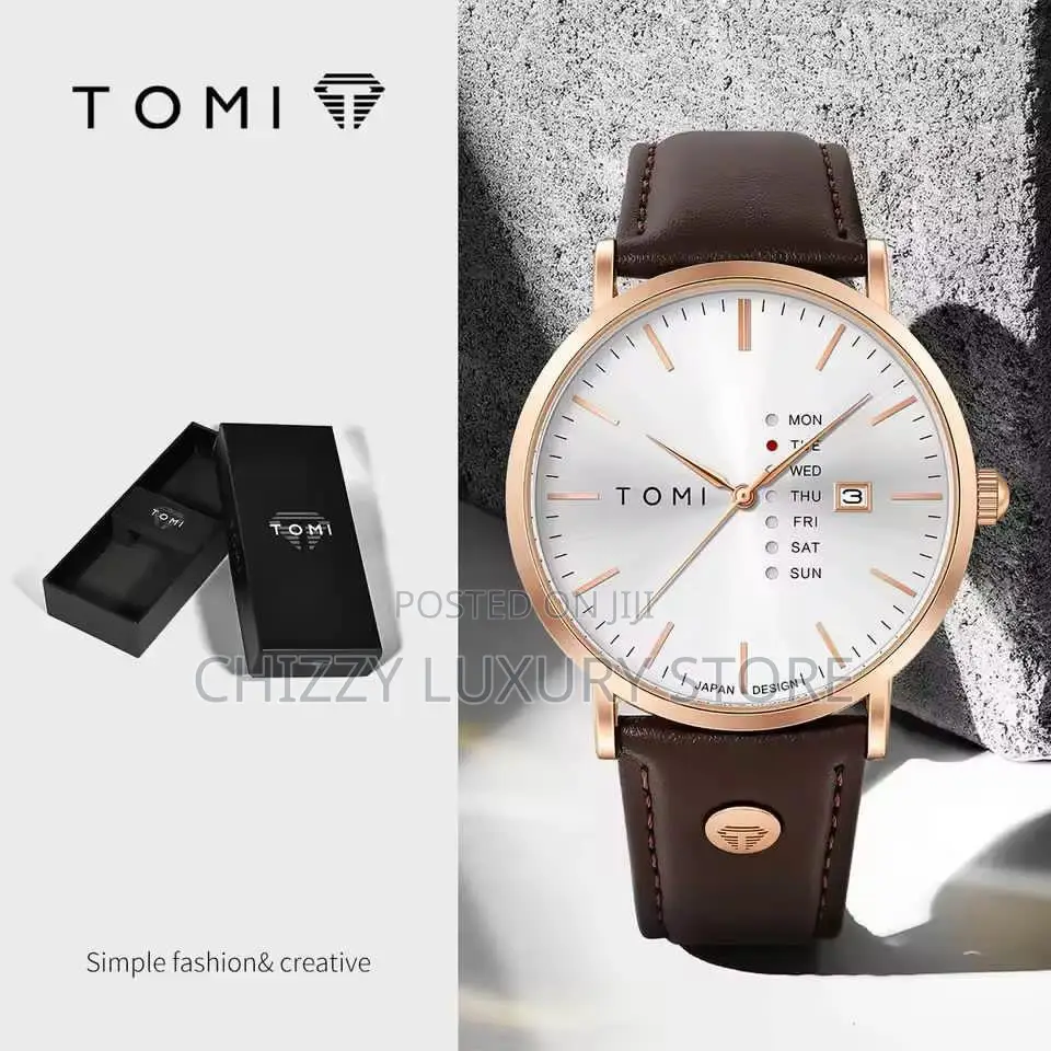 Tomi Quality Men Genuine Leather Wristwatch