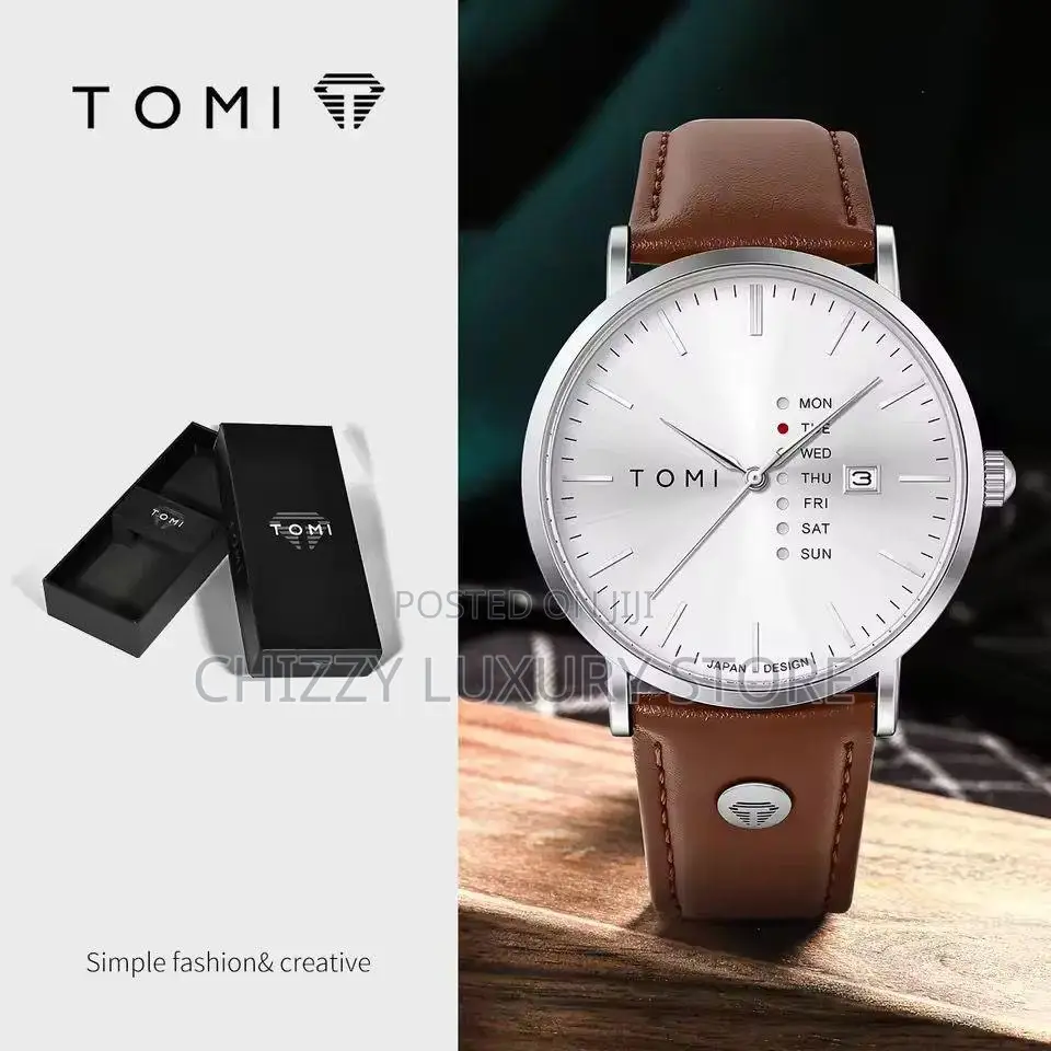 Tomi Quality Men Genuine Leather Wristwatch