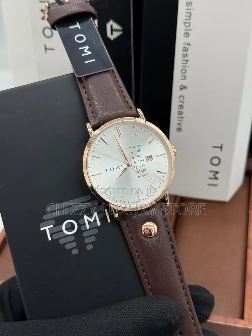 Tomi Quality Men Genuine Leather Wristwatch