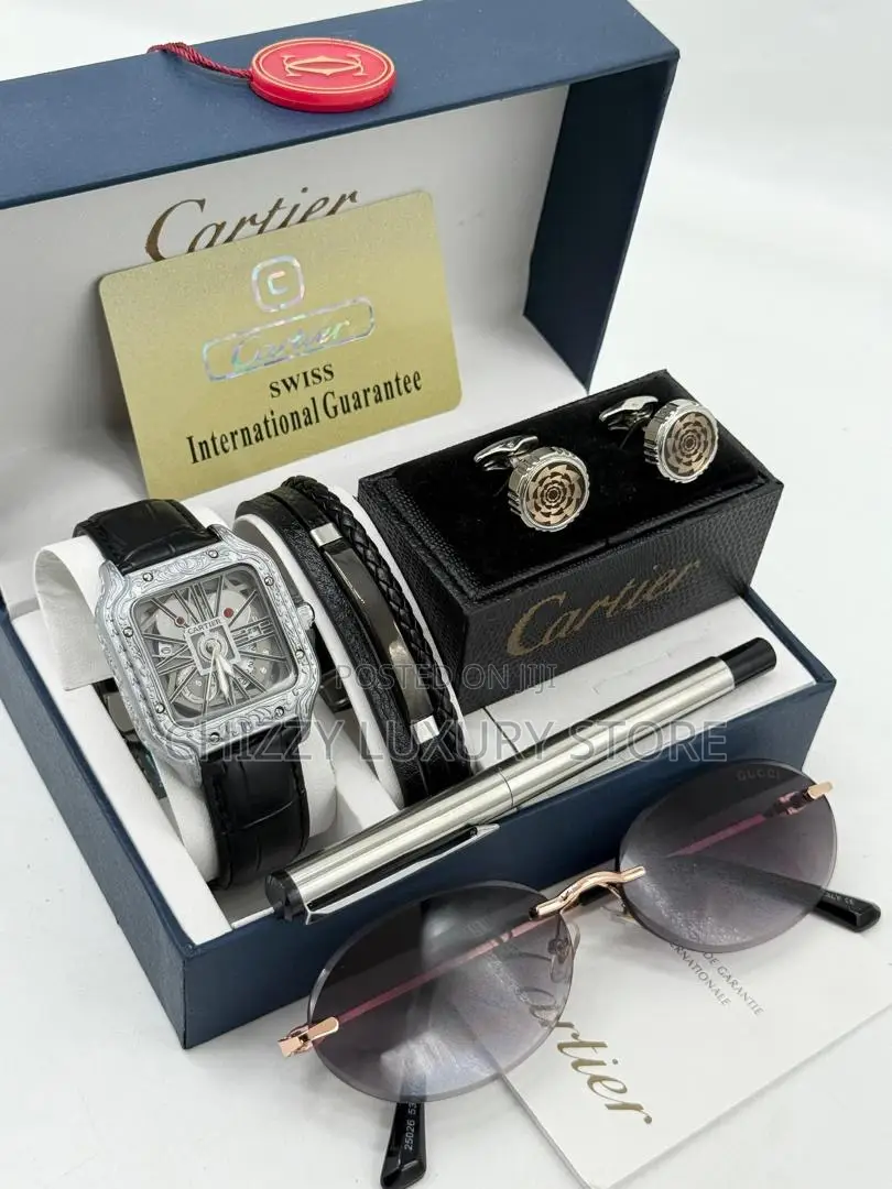 Cartier Quality Men Genuine Leather Wristwatch