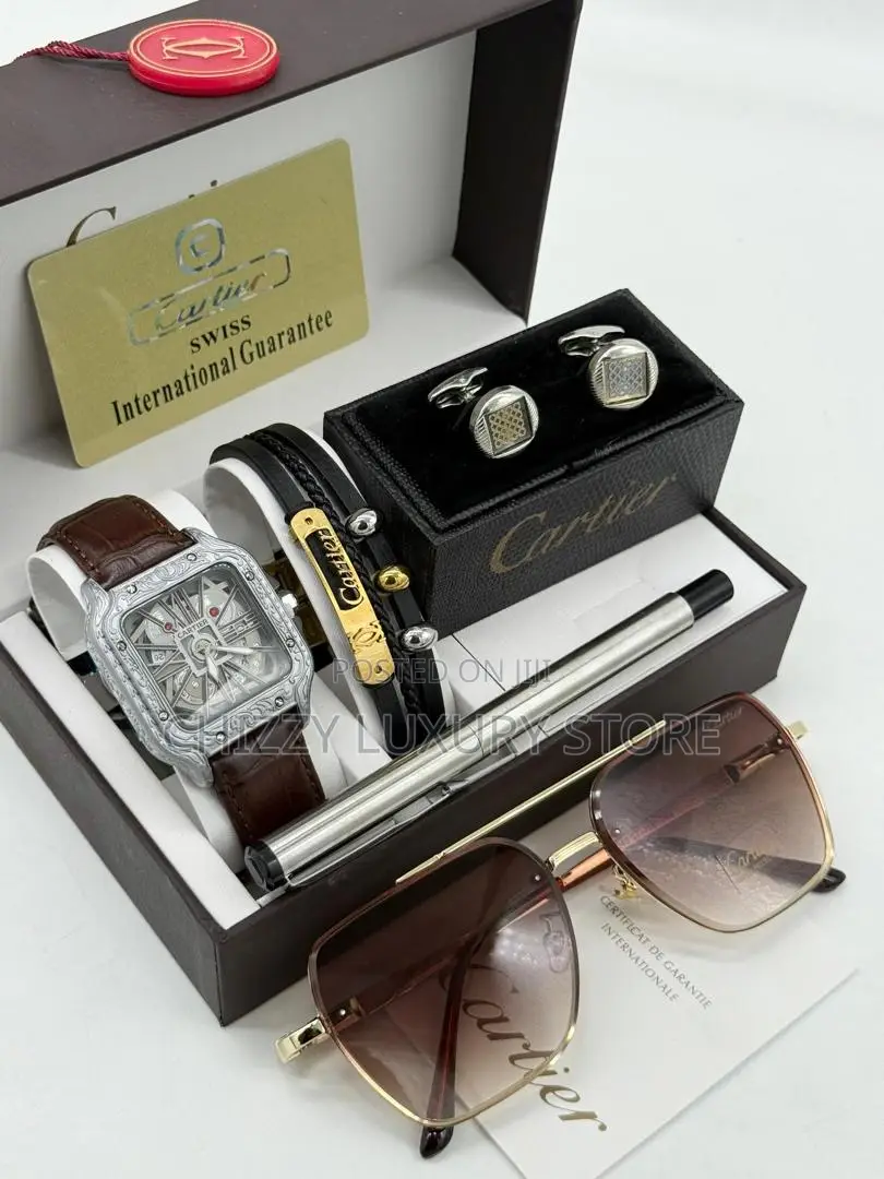 Cartier Quality Men Genuine Leather Wristwatch