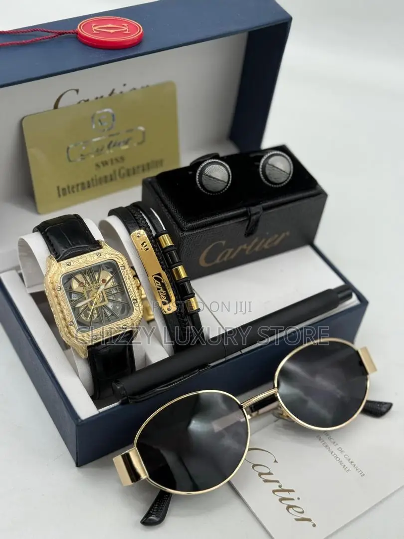 Cartier Quality Men Genuine Leather Wristwatch