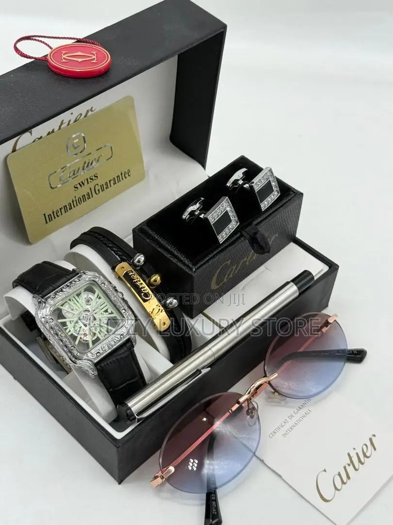 Cartier Quality Men Genuine Leather Wristwatch