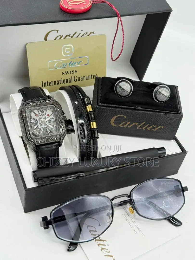 Cartier Quality Men Genuine Leather Wristwatch