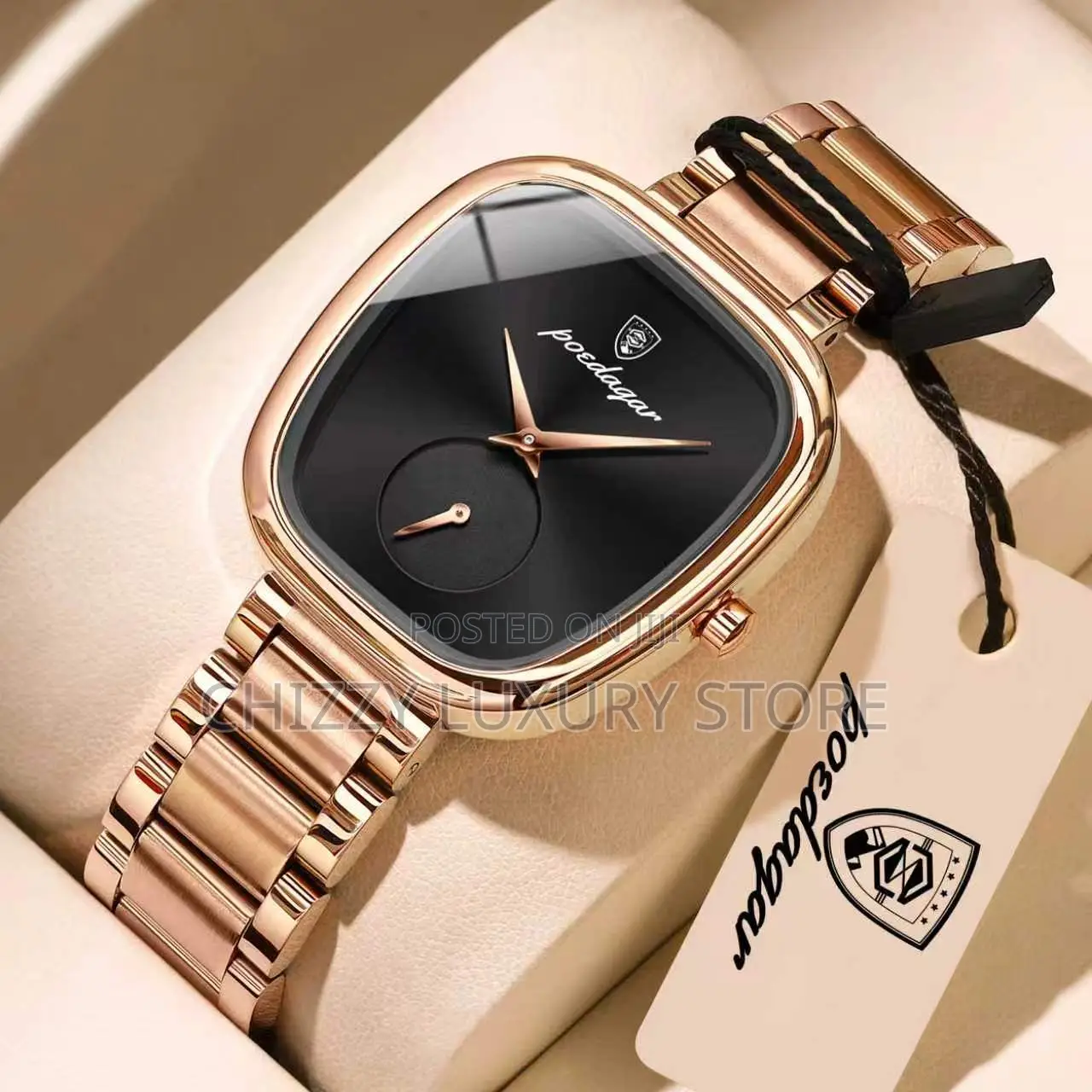 Poedagar Quality Luxury Ladies Chain Strap Wristwatch