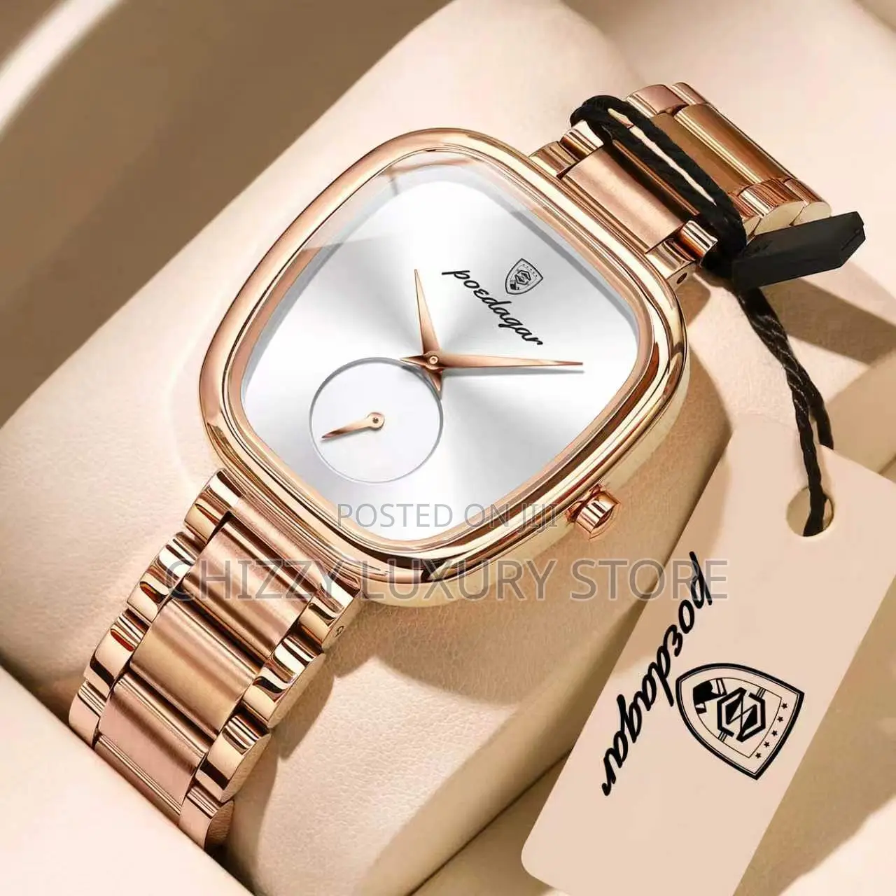 Poedagar Quality Luxury Ladies Chain Strap Wristwatch