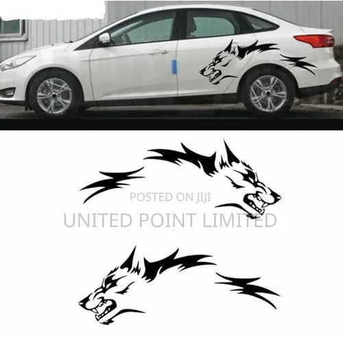Running Wolf Car Body Sticker