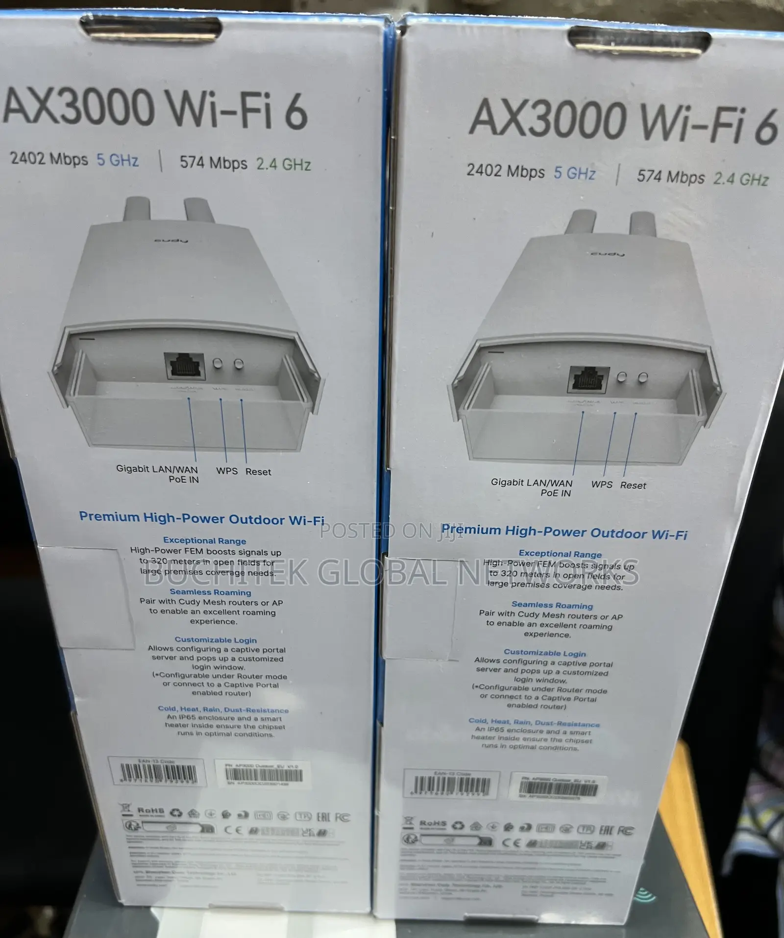 Cudy Ax3000 High-Power Indoor/Outdoor Wi-Fi 6 Access Point.