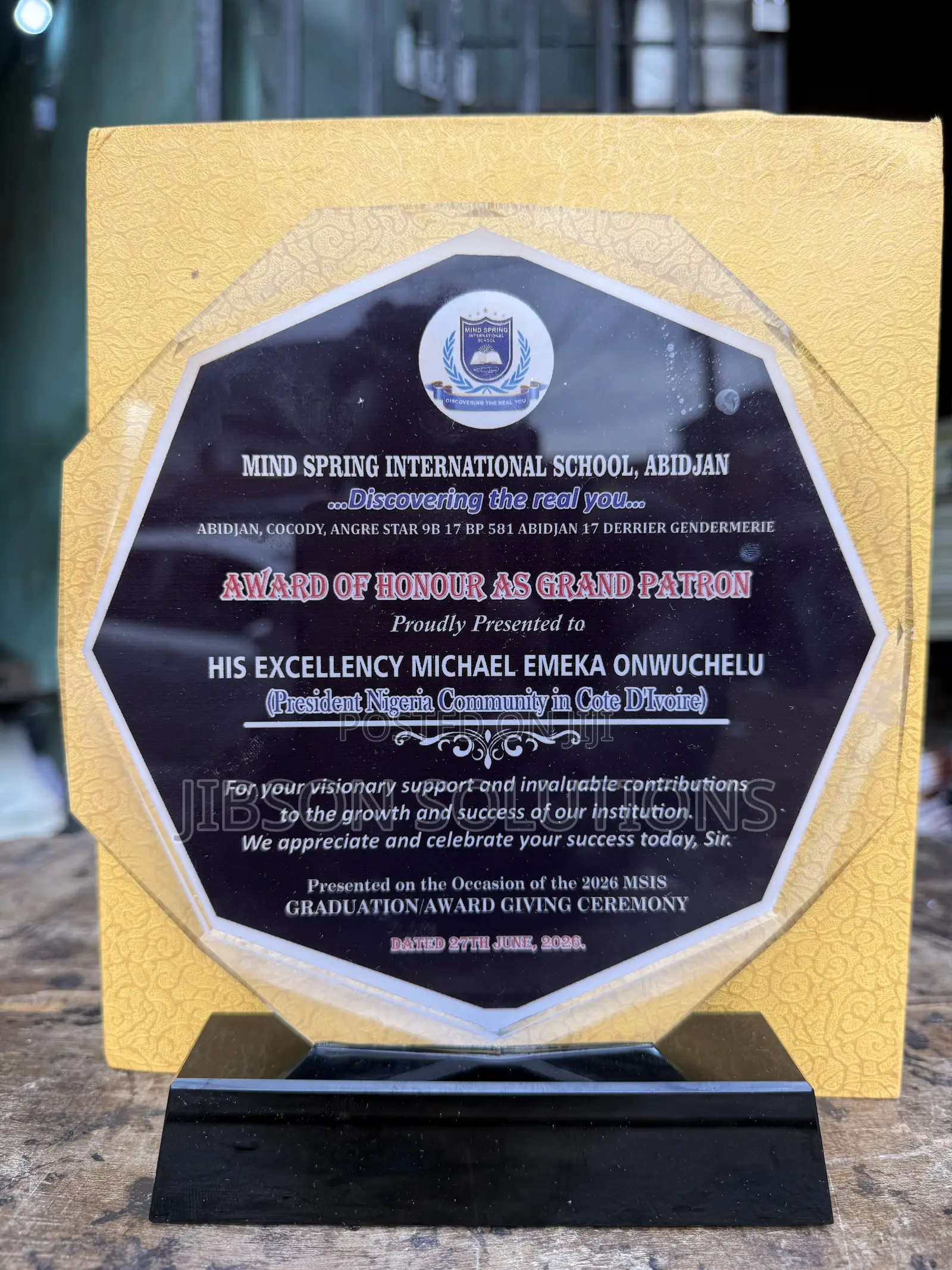 Certificate, Medal, Trophy and Plaque Award
