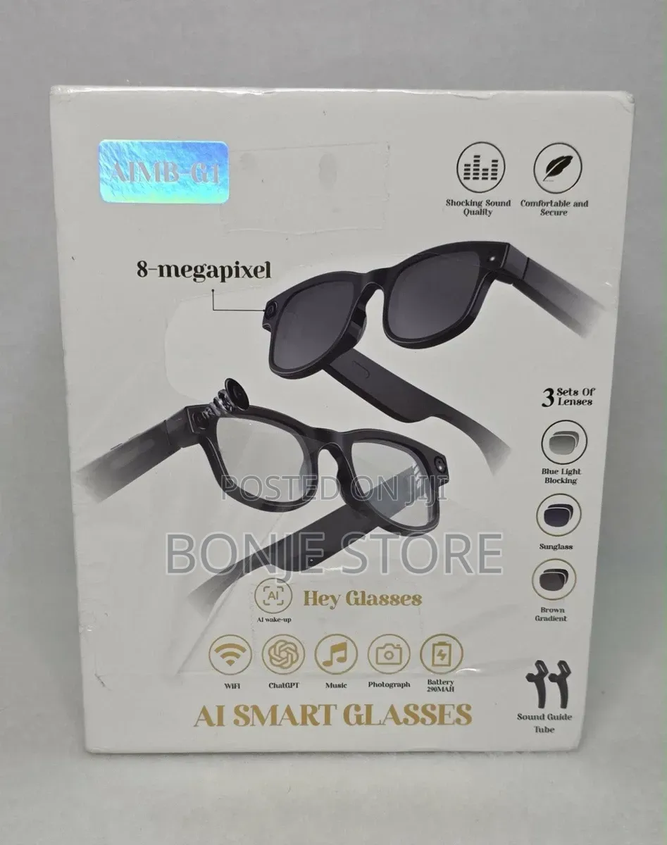 Aimb-G1 Bluetooth Voice Control Smart Glasses W/8mp, 1080p Camera